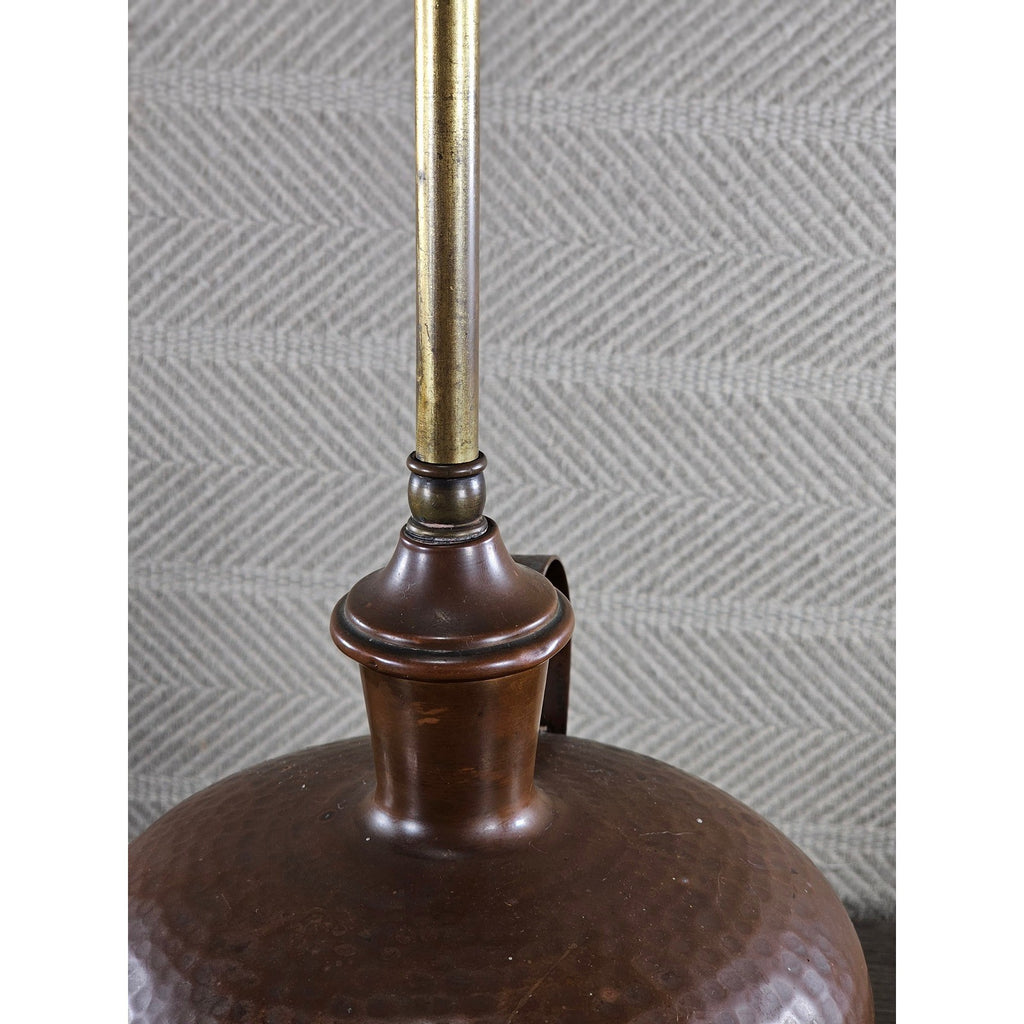 Vintage Hammered Copper Table Lamp 25" Rustic Mid Century Base
