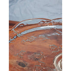 Vintage Clear Glass Cake Stand Floral Embossed Pedestal Dessert Plate