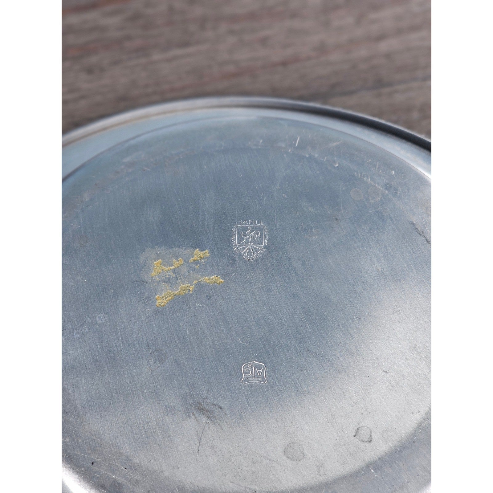 Vintage Italian Pewter Bowl with Decorative Handles, Bania Italy, 11 Inch