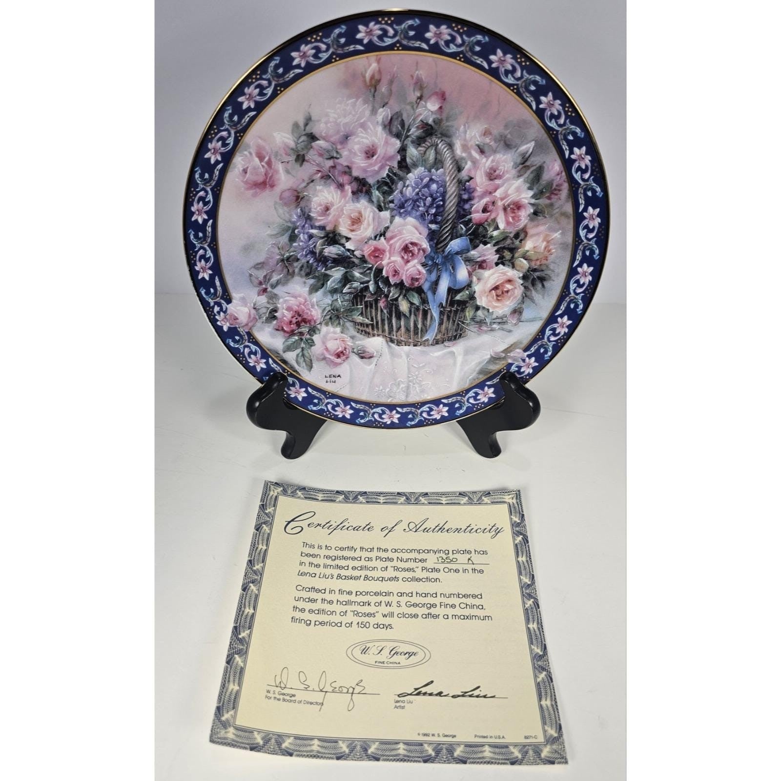 WJ George Fine China Collector Plate Vintage Porcelain Plate