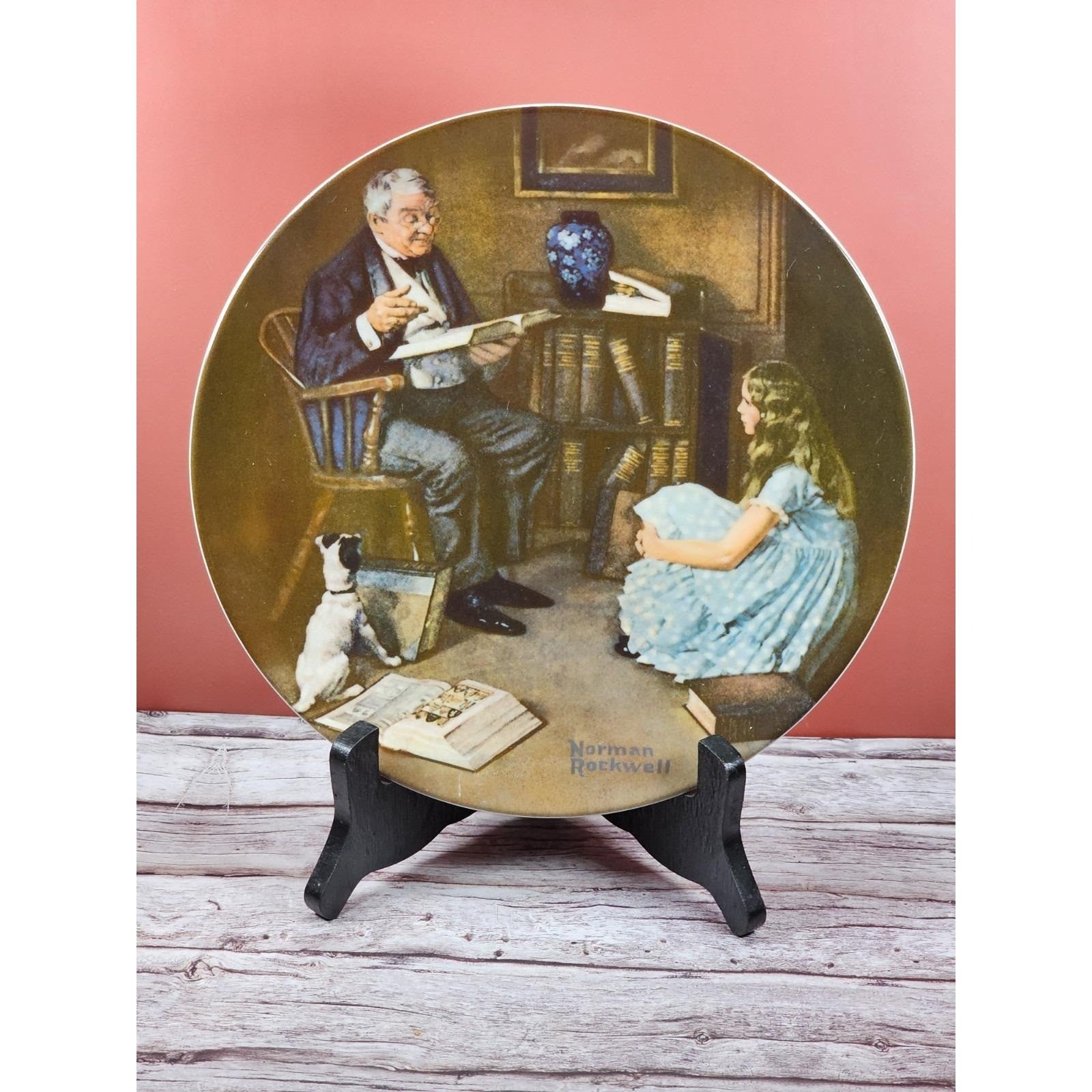 Vintage Norman Rockwell "The Storyteller" Knowles Collector Plate Americana