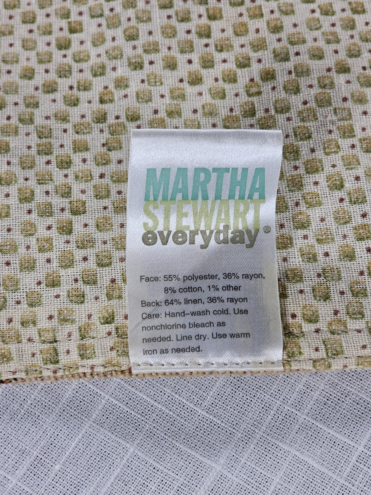 Martha Stewart Everyday Earth Tone Floral Table Runner 69"x13"