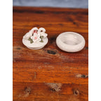 Vintage Ceramic Swan Trinket Box with Pink Rose | Romantic Jewelry Keepsake Box