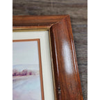 Vintage Framed Winter Landscape Print Farmhouse Wall Art 14x12