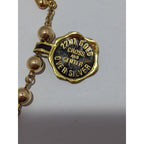 22kt Gold Cross Center Over Silver Rosary Necklace Miraculous Medal Religious