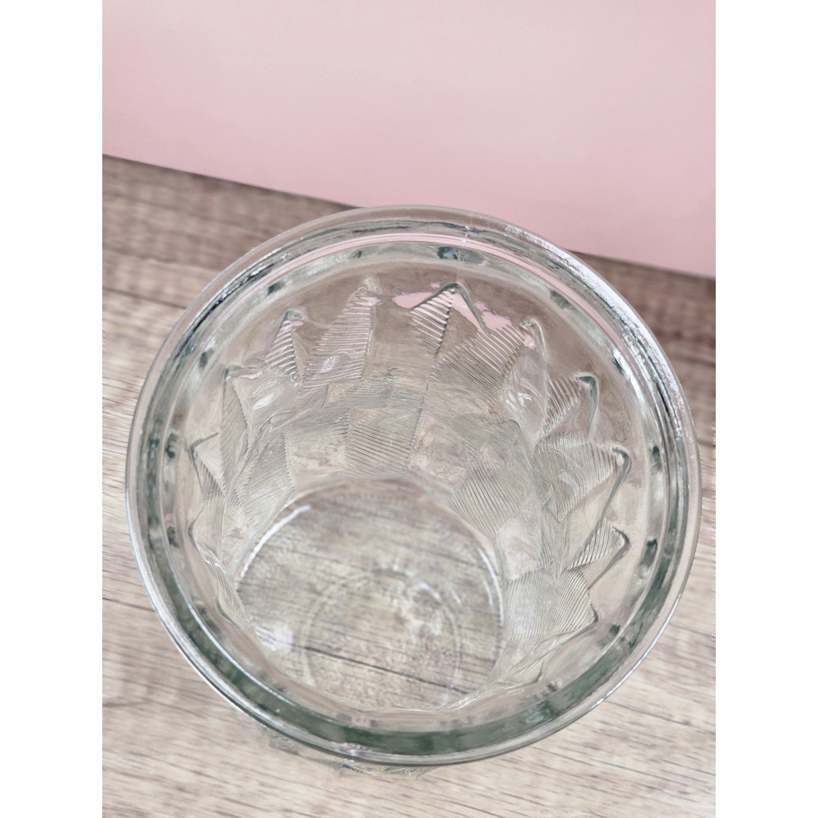Vintage Brody Clear Glass Vase 9.5 Inch Mid Century Feather Leaf Design