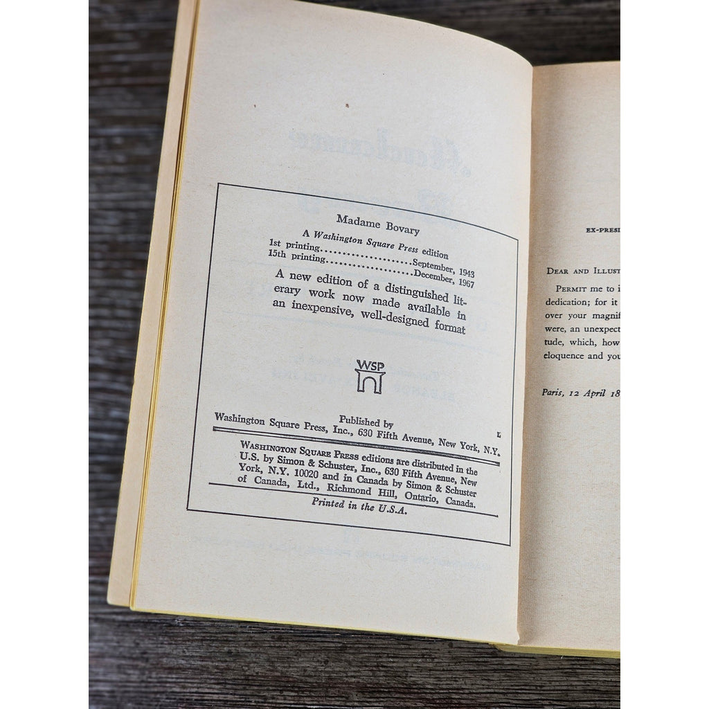 Vintage Madame Bovary Paperback – Gustave Flaubert – Washington Square Press