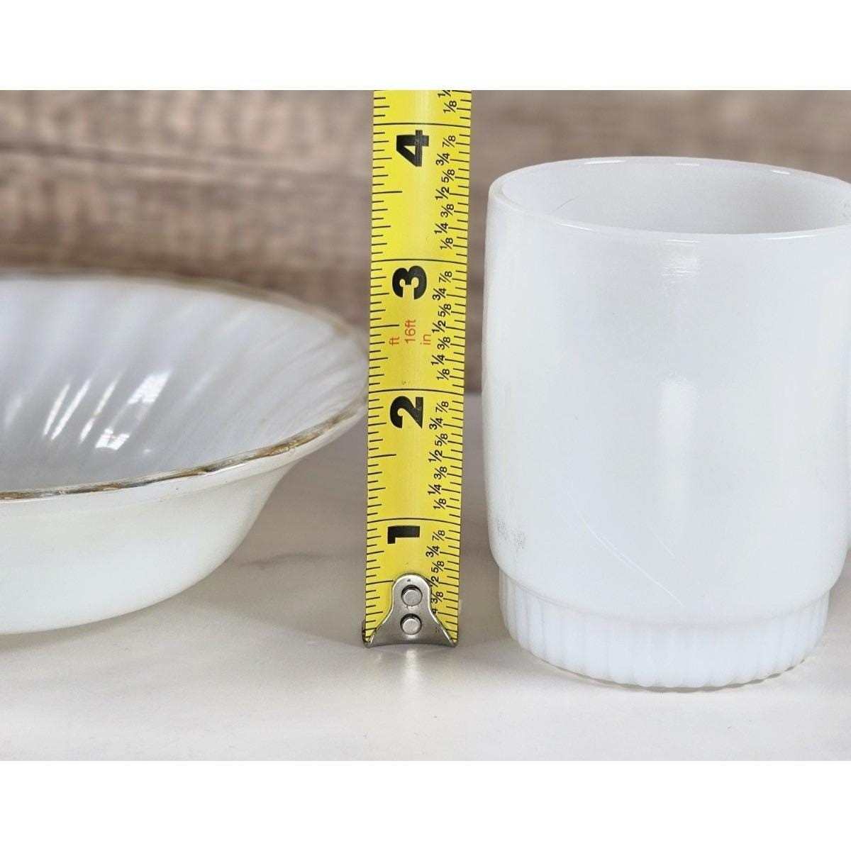 Anchor Hocking Fire-King Milk Glass Mug and Swirl Bowl Set Vintage