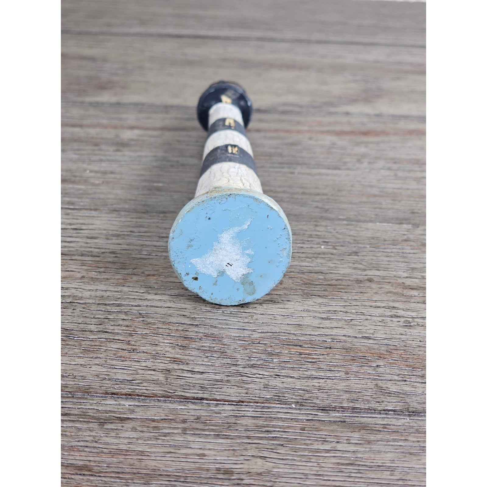 Vintage Lighthouse Figurine Black White Coastal Nautical Decor 6 Inch