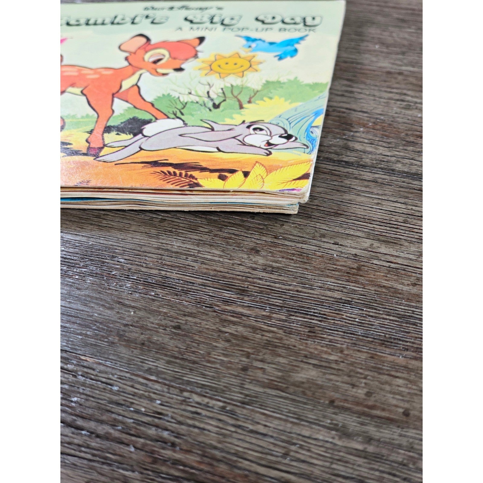Vintage 1977 Bambi's Big Day Mini Pop Up Book Disney Kids