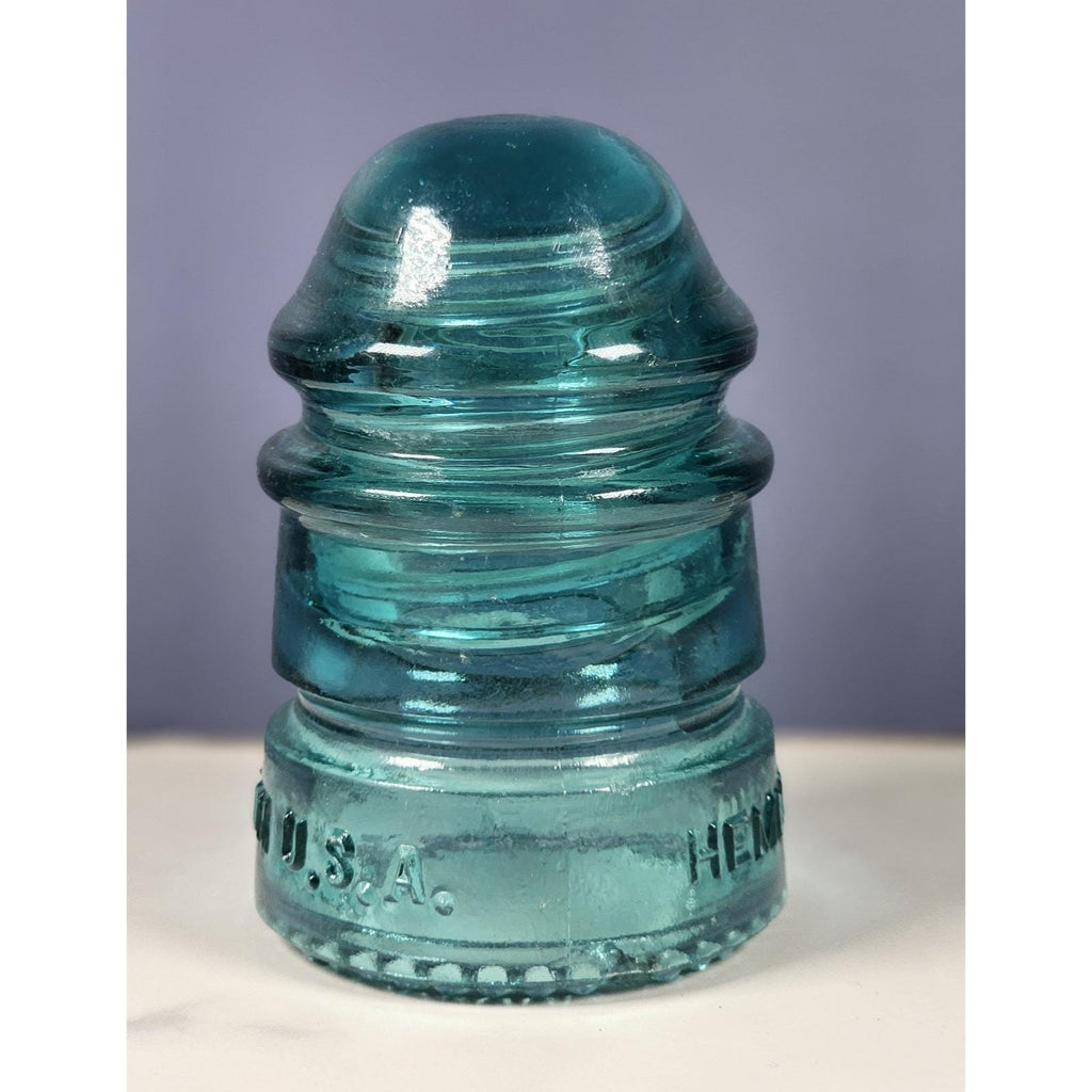 Vintage Hemingray No 12 Glass Insulator Aqua Utility Glass