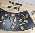 Floral Design Iron Tabletop Stand For Garden Pots Heavy & Durable Black Finish W