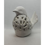 White Porcelain Bird Figurine – 4.5" x 5" Home Décor Accent