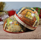 Vintage German Paper Mache Christmas Ball Ornament Candy Container