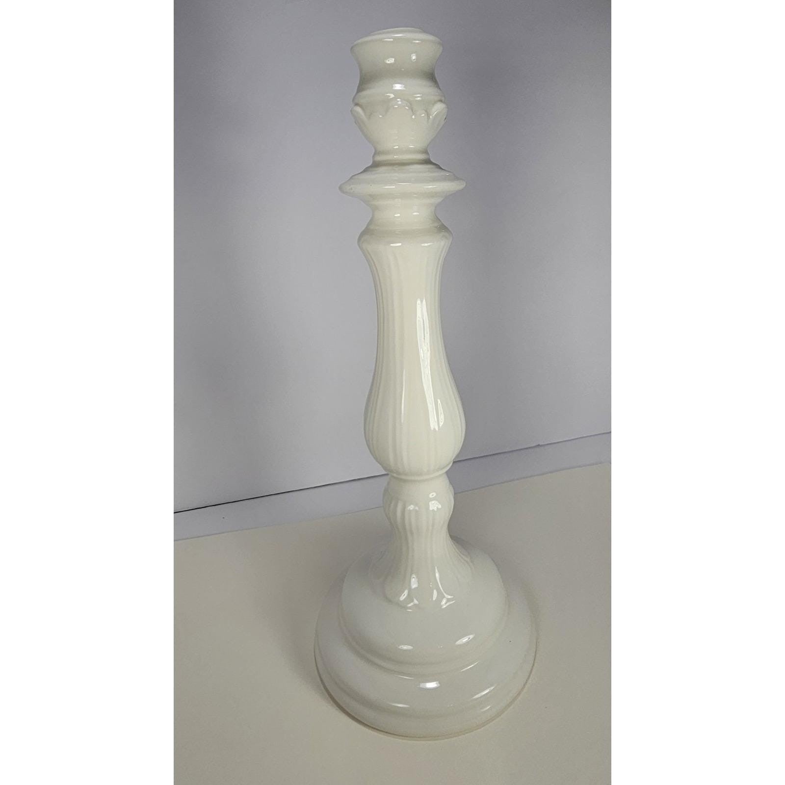 Williams Sonoma Candle Holder White Porcelain Italy Tall