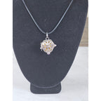 Vintage Harmony Ball Pendant Necklace Purple Stone Filigree