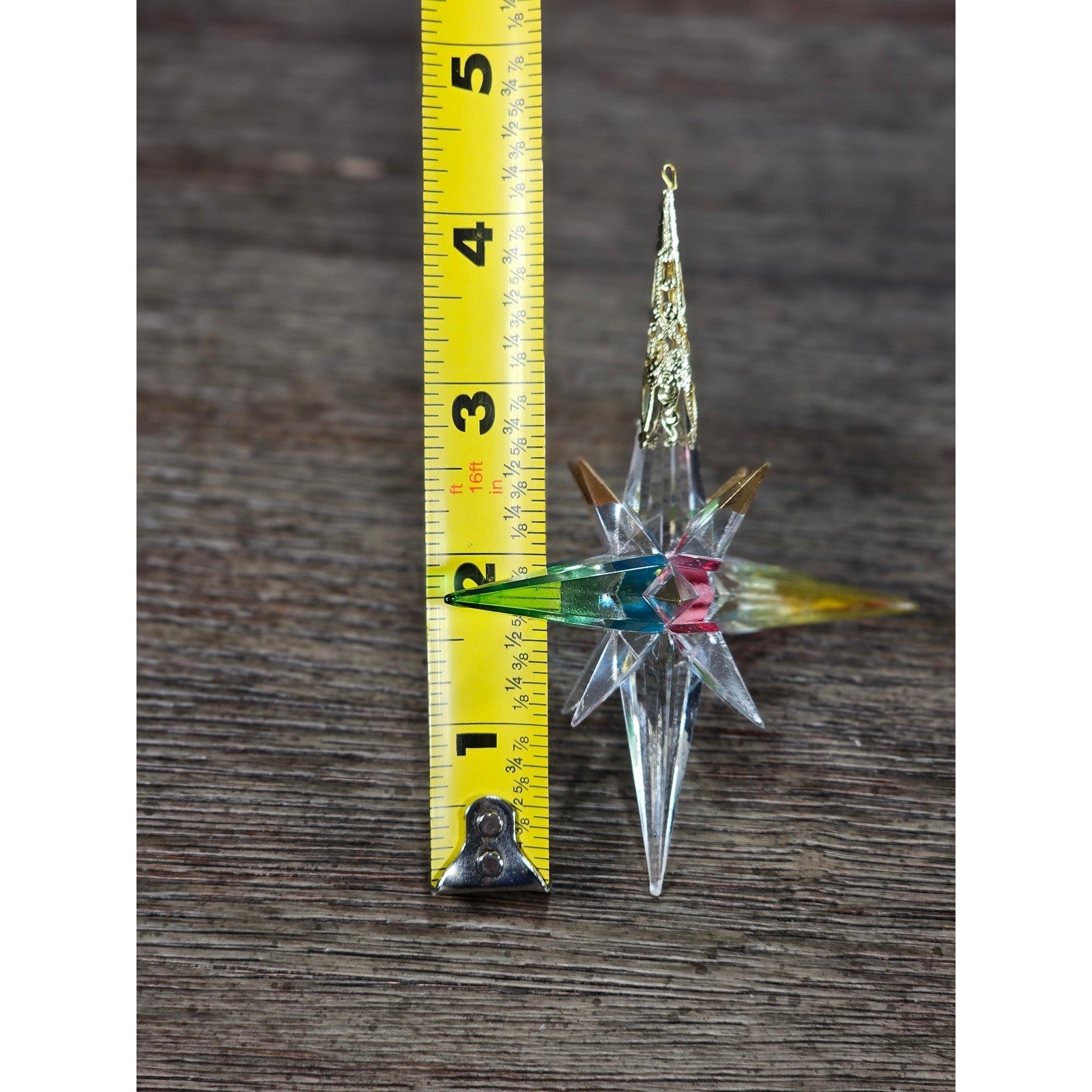 Vintage Iridescent Starburst Ornaments Set of 2 | Mid Century Style Decor