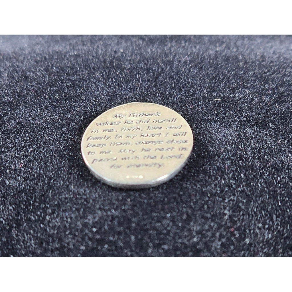 Vintage Father Memorial Pocket Token Faith Cross Heart Coin