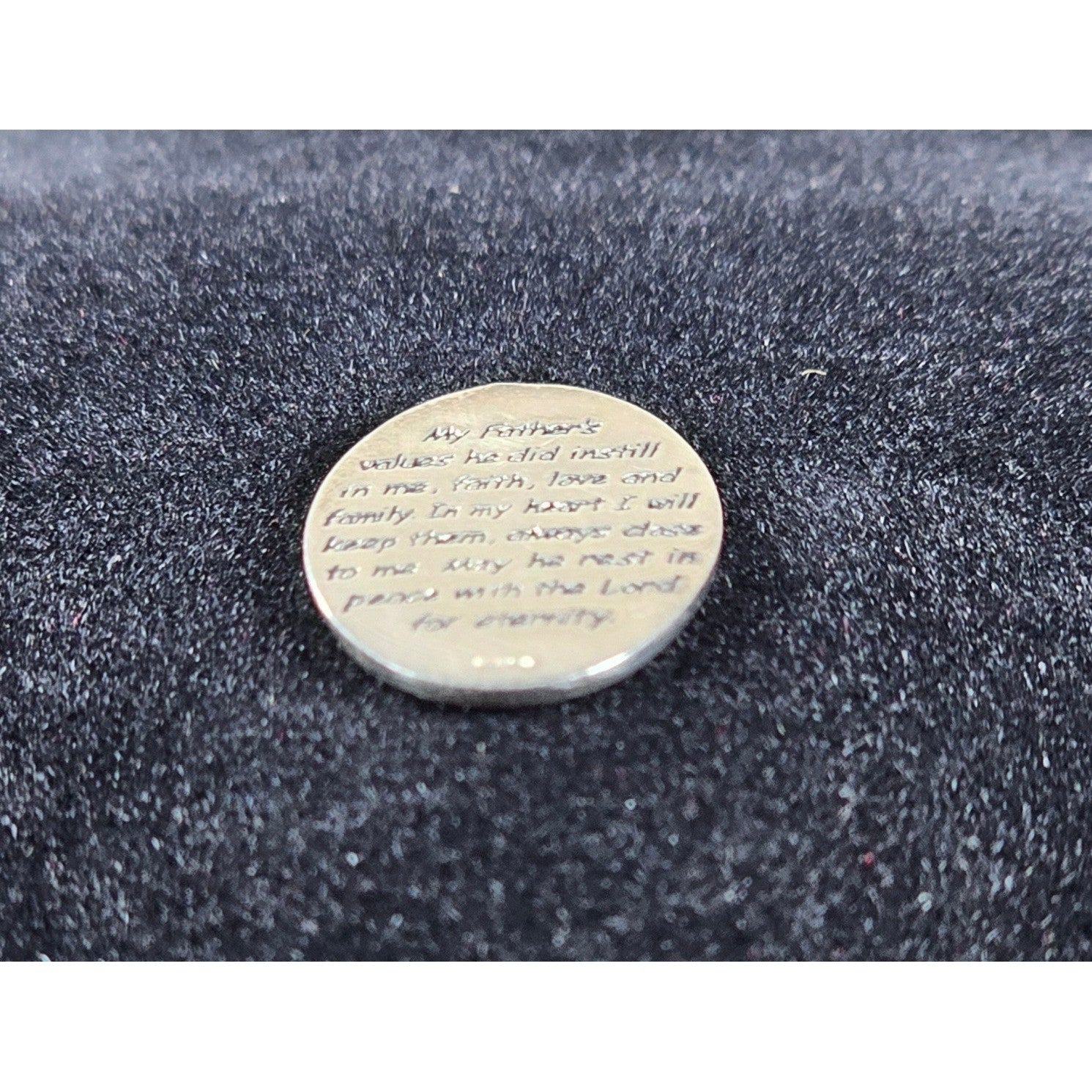 Vintage Father Memorial Pocket Token Faith Cross Heart Coin