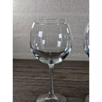 Vintage Clear Bowl Wine Glasses Set of 2 Stemware 8.5" Tall