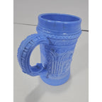 Westmoreland Blue Glass Stein Medieval Knight Relief Mug