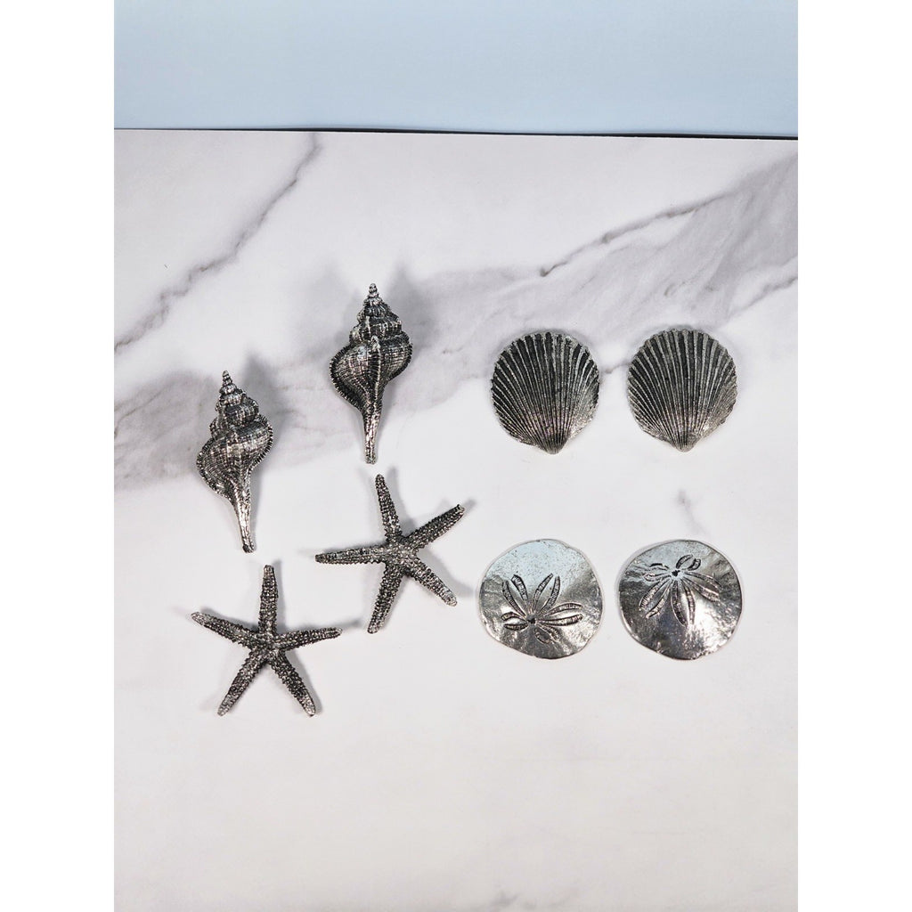 Set of 8 Sea Life Table Decor Sand Dollar Starfish Shell Coastal Decor