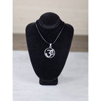 Vintage Sterling Silver Om Symbol Pendant Necklace Spiritual Jewelry