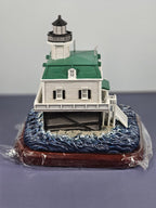 Lefton Lost Lights Bridgeport Harbor Lighthouse Figurine With Tin & COA