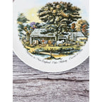 Vintage Currier & Ives Autumn Rural Scene Plate 6.5" Horse Barn Art