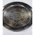 Vintage Wm Rogers Silver Plated Ornate Floral Serving Tray Plate