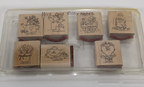 Set of 7 Stampin’ Up! Nice & Easy Notes Rubber Stamps – 1996 Vintage Set