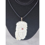 Vintage Hand Carved Horse Woman Pendant Necklace