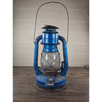 Vintage Dietz Air Pilot Lantern Blue Kerosene Oil Lamp 13.5" Tall