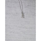 Vintage Sterling Silver Ribbon Pendant Necklace Small Charm