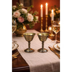 Vintage FB Rogers Silver Plate Goblets Set of 2 Twisted Stem Spain