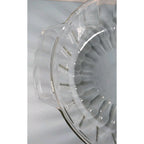 Vintage Clear Glass Handled Bowl Ribbed Glass Serving Bowl