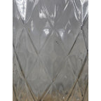 Vintage Diamond Cut Glass Vase 12" Tall Clear Cylinder Floral Vase