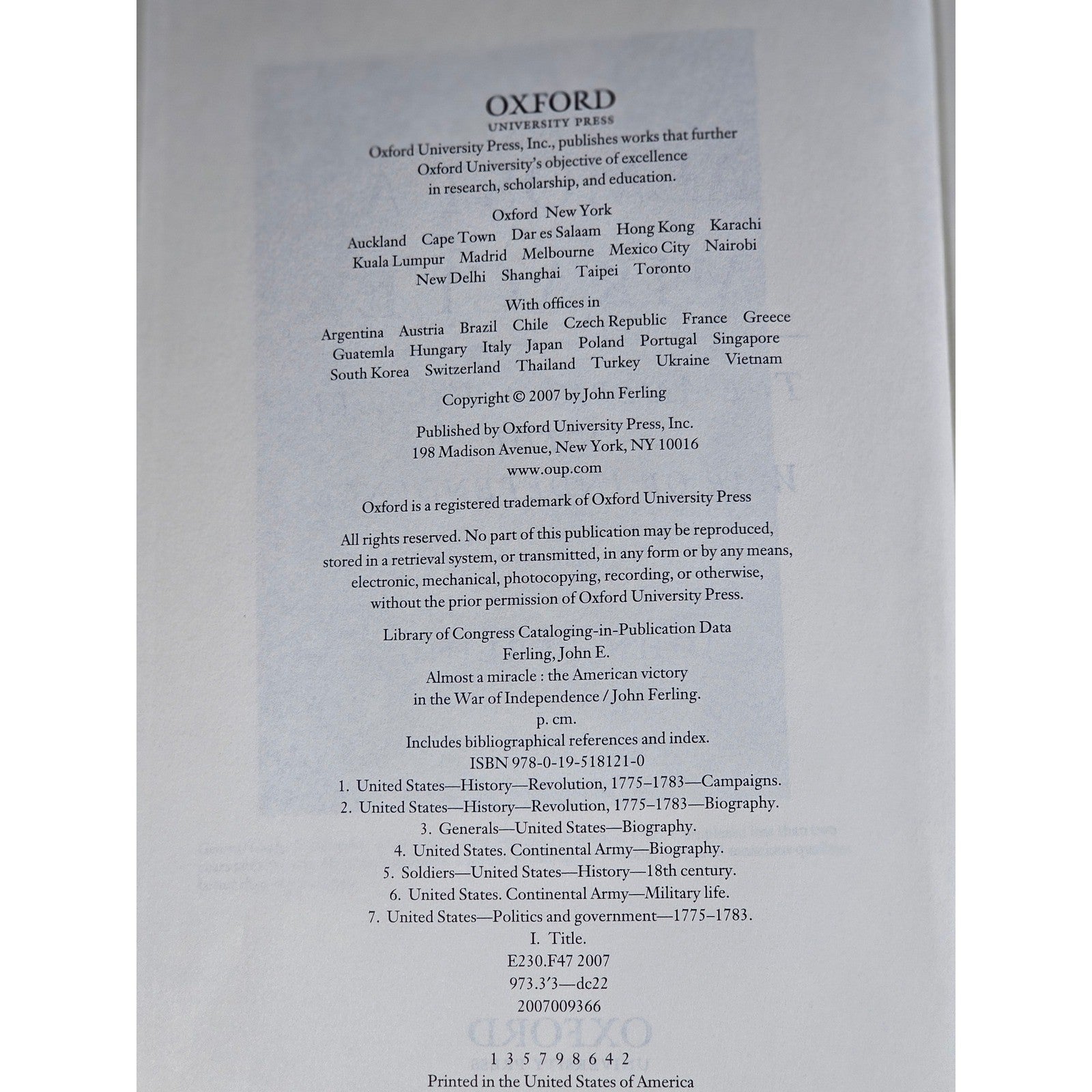 Almost a Miracle John Ferling HC War of Independence History