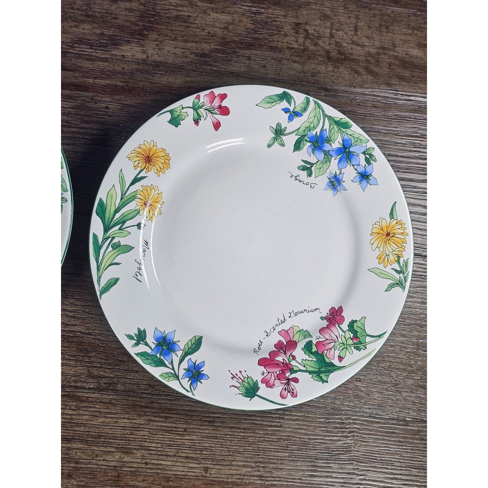 Vintage Majesticware Geranium Dessert Plates Set of 2 Sue Zipkin 8 Inch