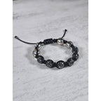 Adjustable Om Bracelet Black Cord Rhinestone Bead Spiritual Bracelet