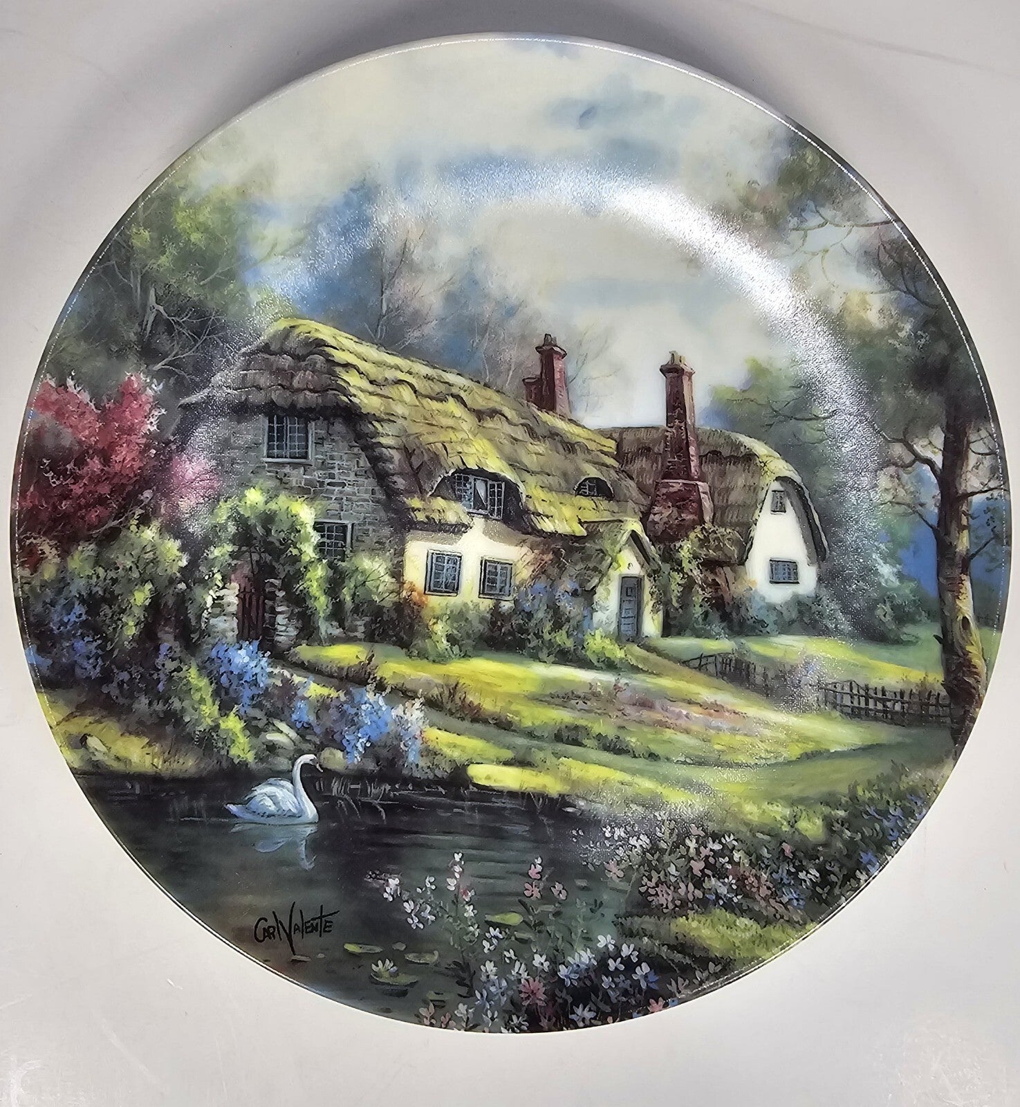 W.S. George “Hampshire Spring Splendor” Plate by Carl Valente Poetic Cottages