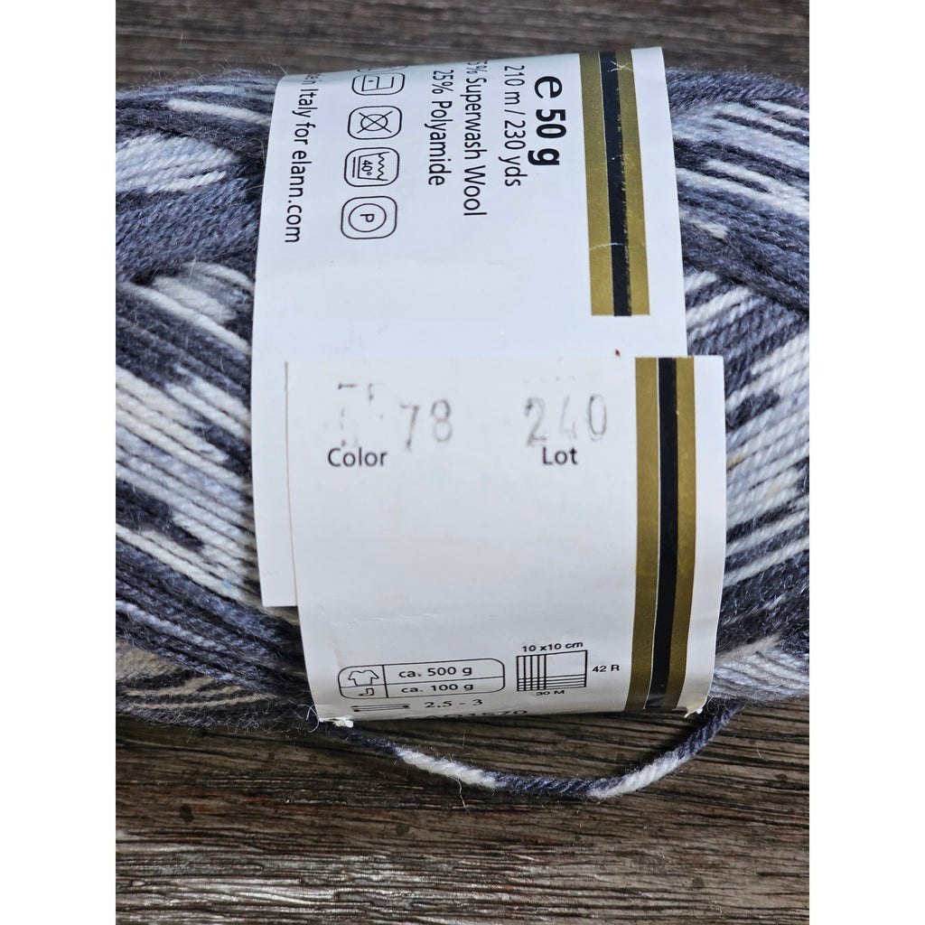 Vintage Elann Sock-It Collection Harlequin Yarn 50g Superwash Wool Italy