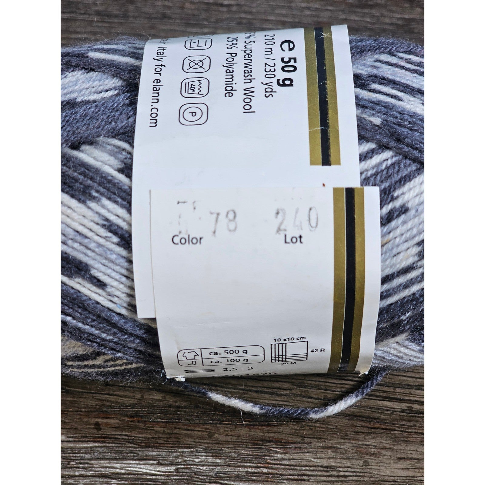 Vintage Elann Sock-It Collection Harlequin Yarn 50g Superwash Wool Italy
