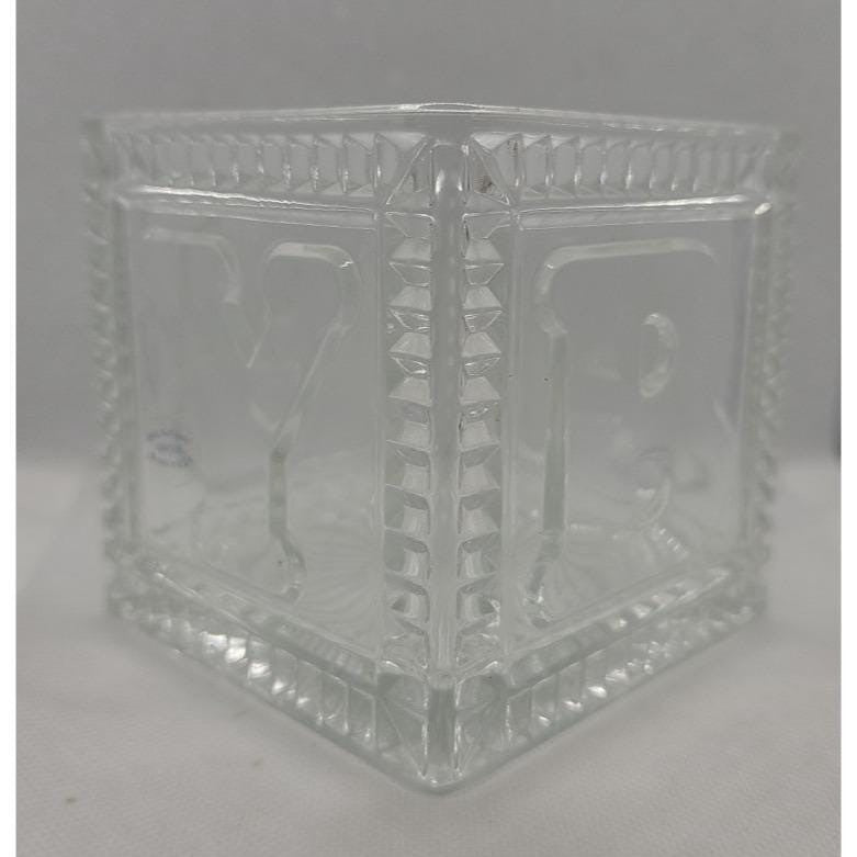 Vintage Mikasa Crystal Baby Keepsake Box BABY Glass Memory Box