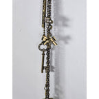 Betsey Johnson Vintage Charm Necklace Key Pendants Long Layered Statement
