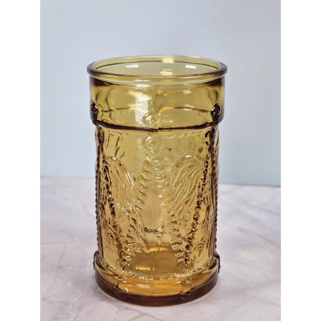 Vintage Wheaton Amber Eagle Juice Glass | 1970s New Jersey Glassware