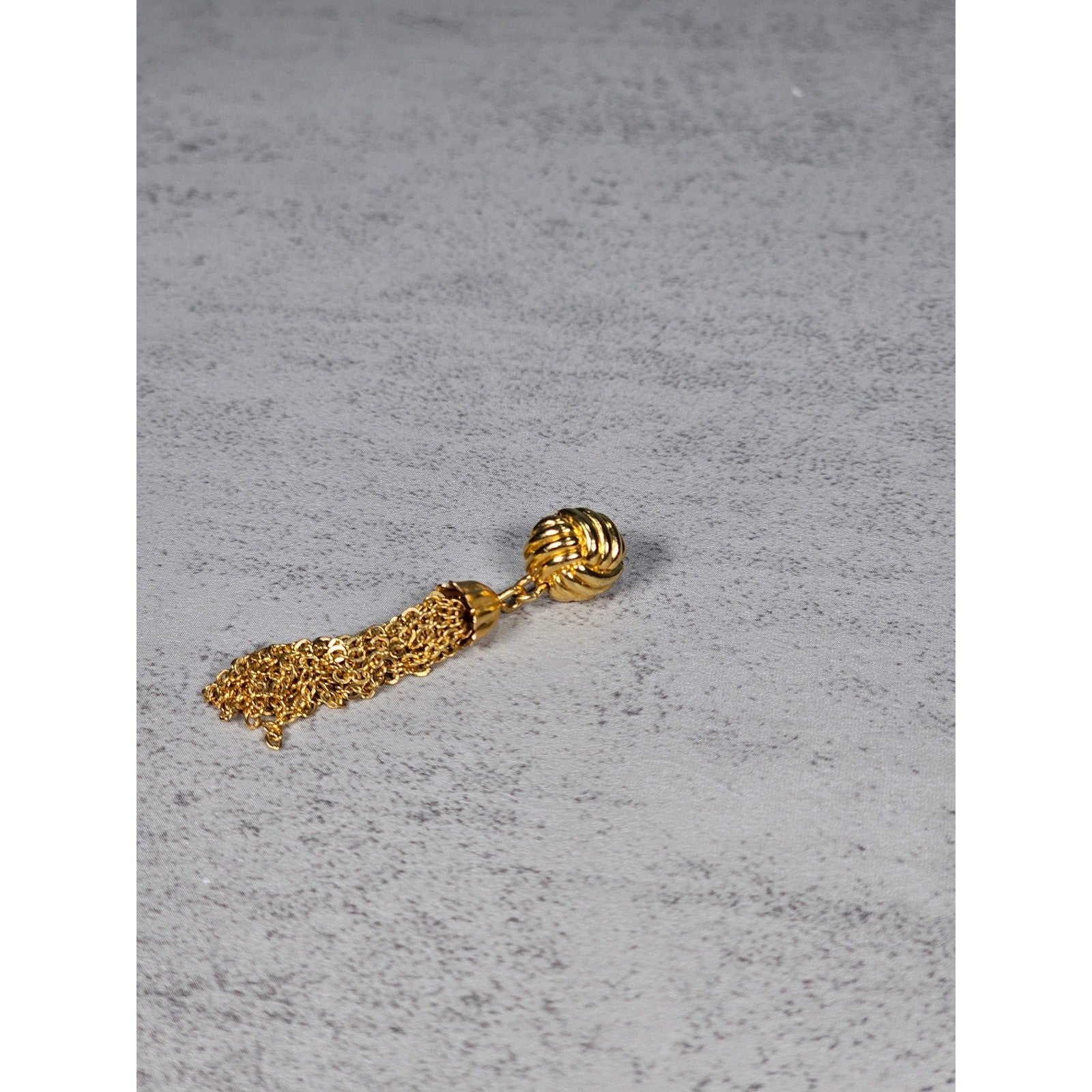 Vintage Gold Tone Tassel Drop Earrings