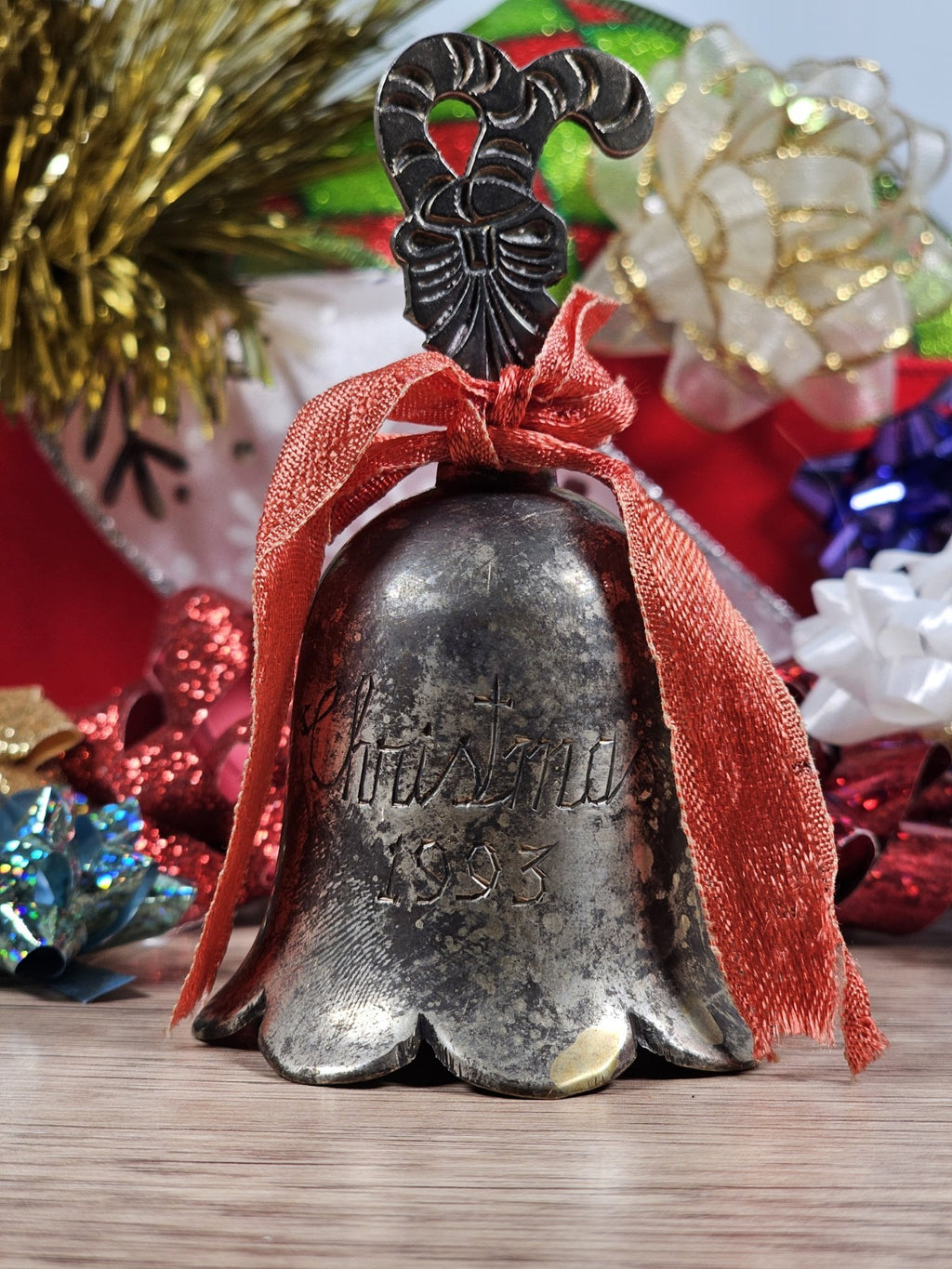 Vintage 1993 Silver Plated Engraved Christmas Bell – International Silver Co.