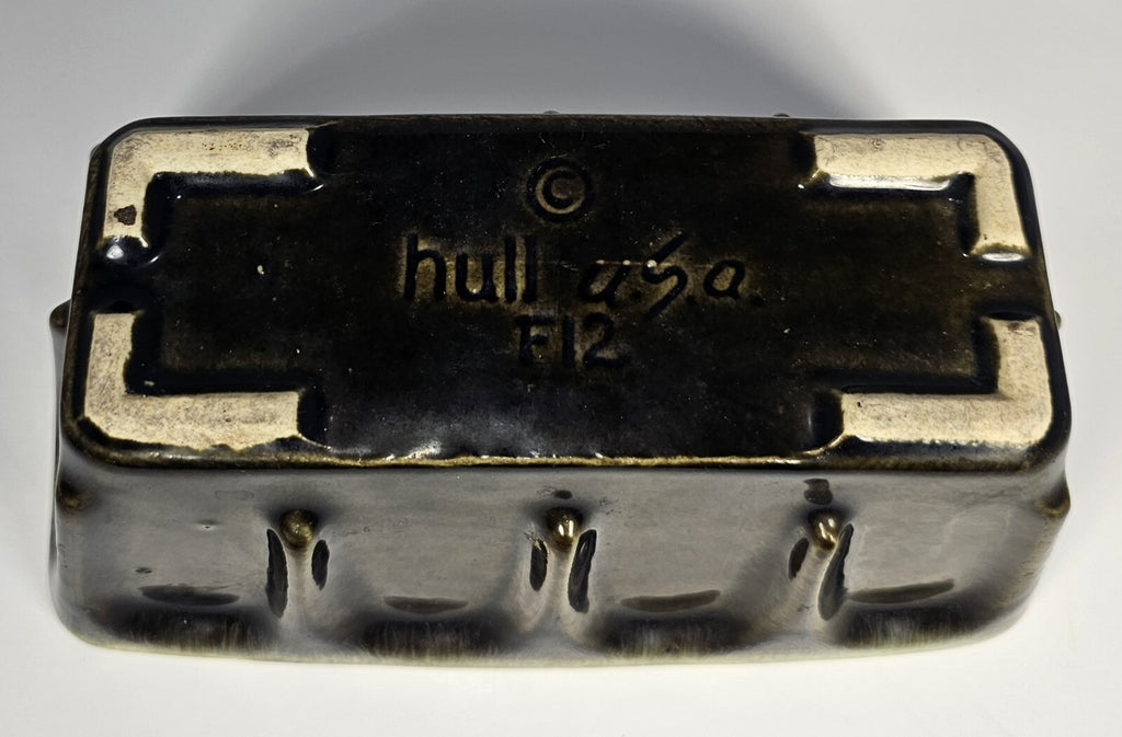 Vintage Hull USA Brown Drip Glaze Rectangular Planter F12 Mid-Century Pottery