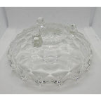 Vintage Fostoria American Cubist Glass Bowl 3 Footed Sawtooth Rim